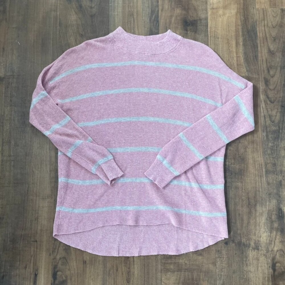 American Eagle Women’s Pink Stripe Rib Knit‎ Pullover Sweater XS